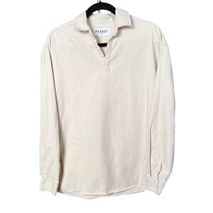 Peanut Apparel Light Beige V-neck Long Sleeve Shirt